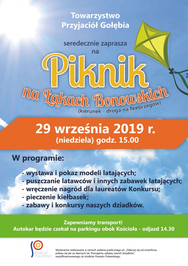 Zapraszamy na Piknik na Łąkach Bonowskich!