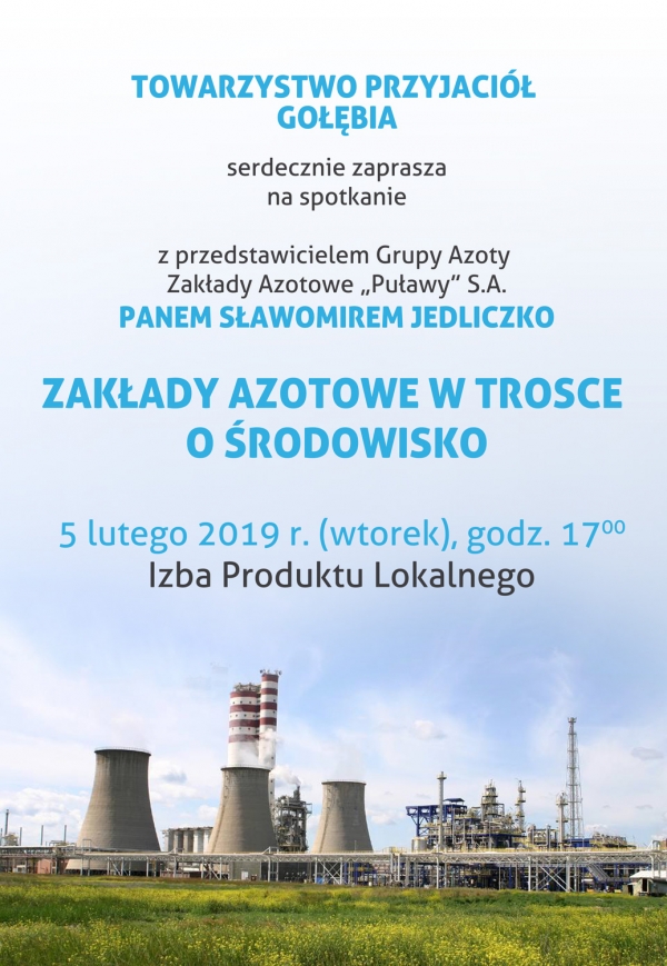 Zakłady Azotowe w trosce o środowisko - zapraszamy na spotkanie z Panem Sławomirem Jedliczko