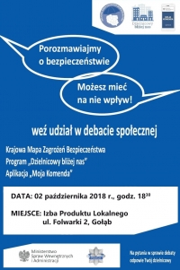 Zapraszamy na debatę społeczną z przedstawicielami Policji