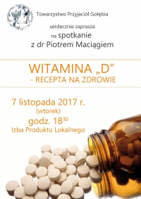 Witamina D - recepta na zdrowie - zapraszamy na spotkanie