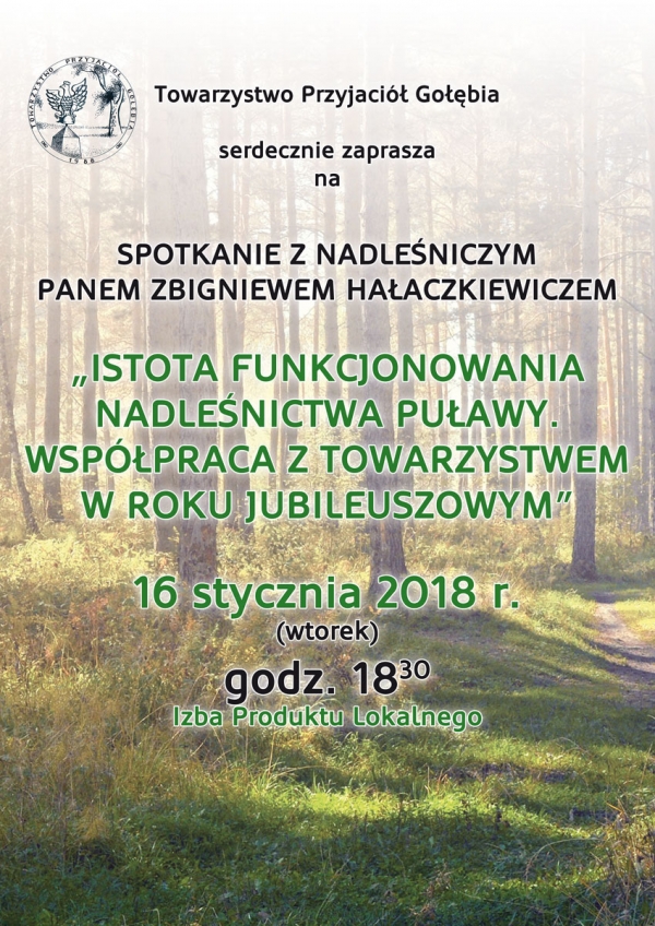 Zapraszamy na spotkanie z Nadleśniczym